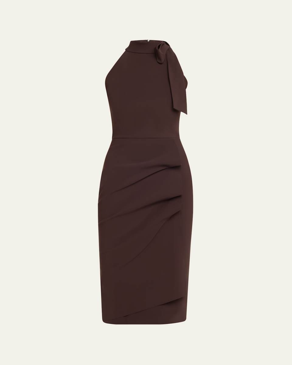 Adania Ruffle Jersey Halter Midi Dress